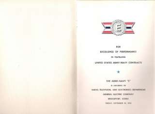 1942 GENERAL ELECTRIC PROGRAM, BRIDGEPORT, CONN  