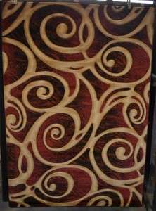 Burgundy carved 5x8 area rug modern contemporary carpet  