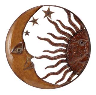 Copper Sun Moon And Star Wall Art Decor Sculpture  