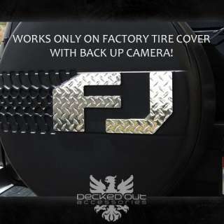 Toyota FJ Cruiser Tire Cover Letters F & J Diamond Plate wtih backup 