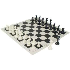    Value Club Pieces & Vinyl Rollup Chess Board   Black Toys & Games