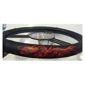  Red Dragon Leather Steering Wheel Cover Automotive