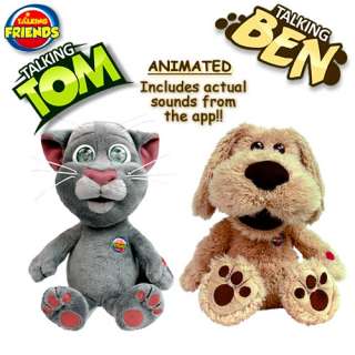 Talking Tom or Ben Animated iphone App 12 Inch Soft Plush Toy Official 