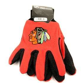  Chicago Blackhawks 2 Tone Jersey Gloves (One Size Fits Most 