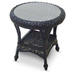  Chicago Wicker Georgetown All   weather Wicker End Table 