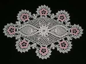 New Hand Crocheted Doily Spring Flowers & Pineapple  