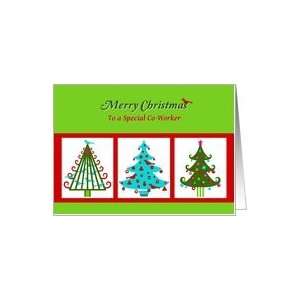 Christmas, for co worker, Christmas trees Card Health 