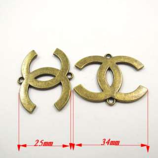   style bronze tone CHANEL sign shaped alloy charm pendants 16pcs  