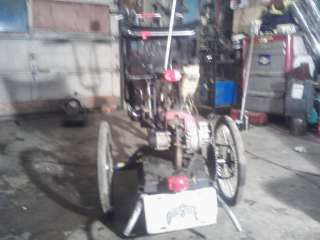 21 speed pedal trike with 49cc motor custom made single to dual 