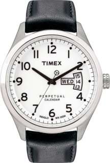 Timex Men’s T Series Perpetual Calendar Black Leather Strap Watch 