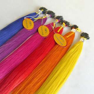 20 Human Hair Extensions Stick Tip 100S 0.5g/S Blue  