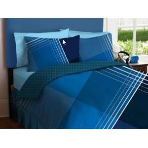 Cool Blue Boys Plaid Queen Comforter Set (7 Piece Bed In A Bag 