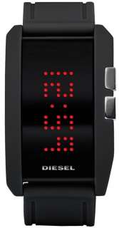 Mens Diesel Black Rubber Digital LED Light Watch DZ7164  