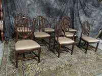 SET OF ETHAN ALLEN DINING ROOM SHIELD BACK CHAIRS 8  