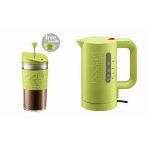  Bistro 2 Piece Electric Water Kettle and Travel Press Gift 