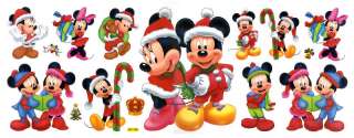 Mickey Minnie Xmas candy cane Disney Static Cling On  