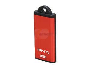    PNY Micro Slide Attaché 8GB USB 2.0 Flash Drive (Red 