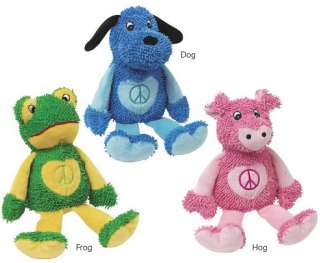 Zanies Dog Toy Plush Peace Party Pig Frog Pup Dog Toy  