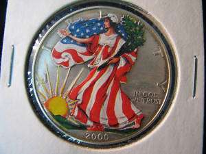 2000 American Eagle Enamel Fine Silver 1 Dollar Coin  