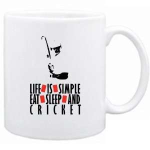   New  Life Is Simple. Ea , Sleep & Cricket Mug Sports