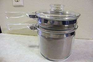 Piece Pyrex Double Boiler 1 1/2 QT  