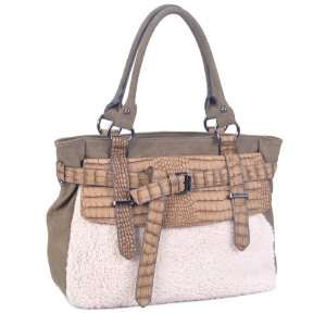 Stylish Women Handbag Double handle Shoulder Tote Bag with Crocodile 