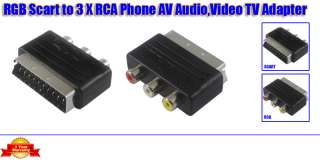 True RGB Scart to RCA AV Adapter For DVD Player PS 2 TV  