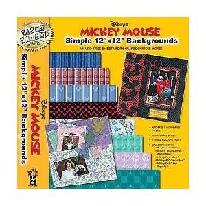   Mickey Mouse Simple 12 X 12 Backgrounds Scrapbook Paper   18 Sheets