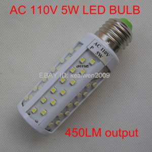   5W 78SMD 3528 E27 450lm white LED bulb led light lamp lighting best