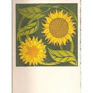   sunflower tile letterpress cards set of 10