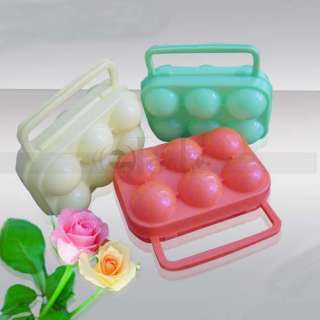 Picnic Plastic Egg Carrier Holder Container For 6 Eggs  