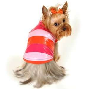 Monkey Daze Designer Dog Apparel   Ronnie Striped Vest   Color Pink 