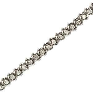   White Gold 2 ct. Diamond S Link Tennis Bracelet Katarina Jewelry