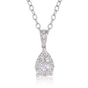    .50ct t.w. Diamond Teardrop Pendant Necklace In Gold. 18 Jewelry