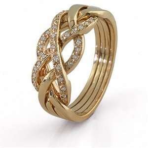  4 Band Diamond Puzzle Ring 4WGDL Jewelry