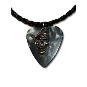    Pirate on Black   Guitar Pick Necklace Anne Jackson Jewelry