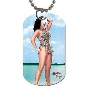 Betty Page Dog Tag with 30 chain necklace Great Gift Idea