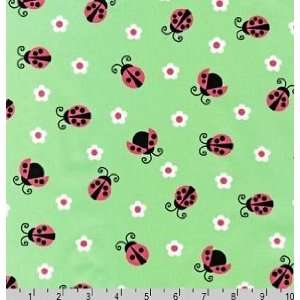 Robert Kaufman Punchy Pique Lady Bug Green Fabric