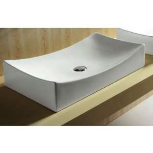  Caracalla CA4145 Rectangular White Ceramic Vessel Bathroom 