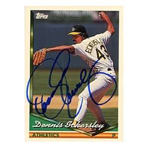 Dennis Eckersley Autographed / Signed 1994 Topps No.465 Oakland 