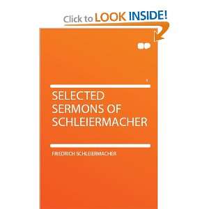    Selected Sermons of Schleiermacher Friedrich Schleiermacher Books