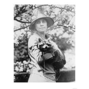 Grace Coolidge with Pet Raccoon Photograph   Washington, DC Giclee 