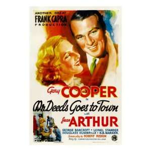 Mr. Deeds Goes to Town, Jean Arthur, Gary Cooper, 1936 Premium Poster 