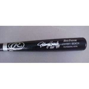 Johnny Bench Hand Signed Autographed Cincinnati Reds Engraved Full 