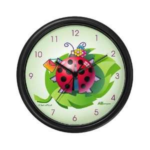  Lady Bug Clear Funny Wall Clock by  Everything 