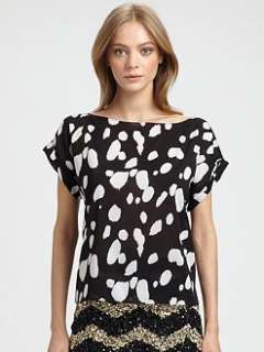 Alice + Olivia   Scout Printed Silk Top