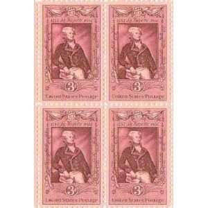  Marquis de Lafayette Set of 4 x 3 Cent US Postage Stamps 