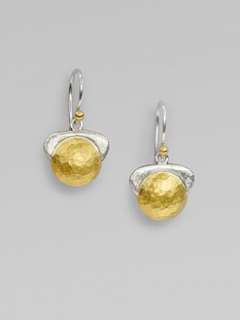 GURHAN   24K Gold & Dark Sterling Silver Double Sided Lentil Earrings