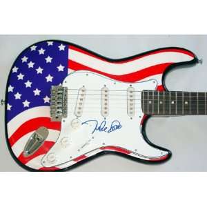  Beach Boys Mike Love Autographed Signed USA Flag Guitar 