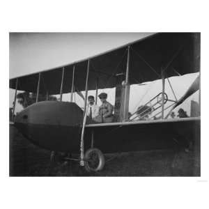  Katharine Wright with Orville in Model HS Plane Photograph 